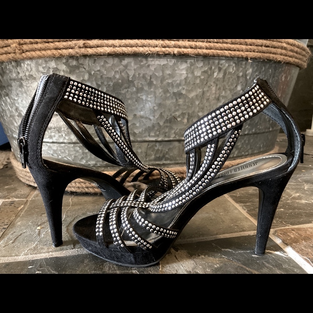 Black studded heels